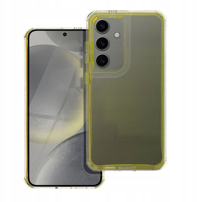Kapak telefoni Matrix Clear Case për Samsung A26 5G, transparent, me kornizë të verdhë