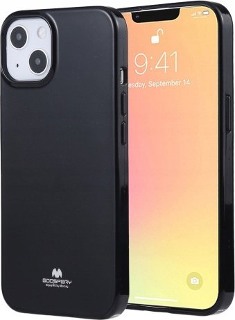 Kapak iPhone 15 Mercury Jelly, 6.1", silikon i butë, i zi