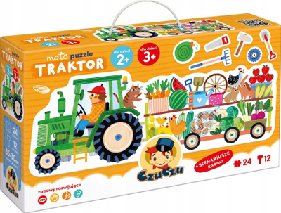 Puzzle moto Czuczu Traktor, 24 copa, për kalamaj 2+