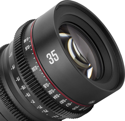 Objektiv kino Meike 35mm T2.1 S35 për Canon EF, i zi