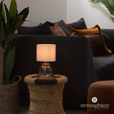 Lampë tavoline Atmosphera Teva, 30cm, çelik, e bardhë