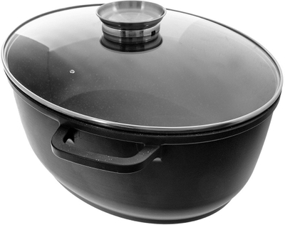 Tavë pjekje Orion GRANDE, 12L, ovale me kapak, alumin granit, e zezë