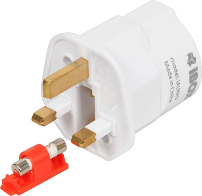 Adapter prizash iBOX IAUKEU, UK në EU, 13A, i bardhë