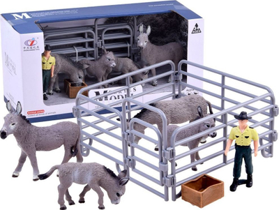 Set lodrash ferme Zhongcheng Model, gomarë, fermer dhe gardh plastike, gri
