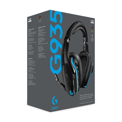 Kufje Logitech G G935, Wireless 7.1, LIGHTSYNC, të zeza/të kaltra