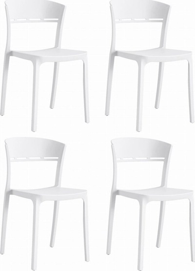 Set karrigesh Leobert COCO, 4 copë, plastikë polipropileni, të bardha