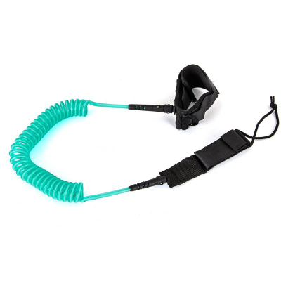 Litar sigurie për SUP Enero Safety, 10 feet, spiral, jeshil