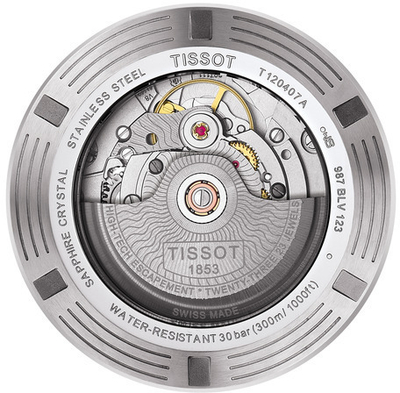 Orë dore për meshkuj Tissot Seastar 1000 Powermatic 80, e zezë
