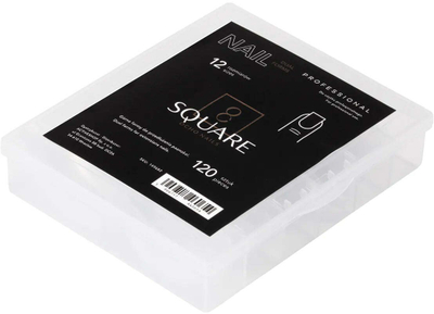Forma të sipërme për thonj OCHO NAILS Square, 120 copë, transparente
