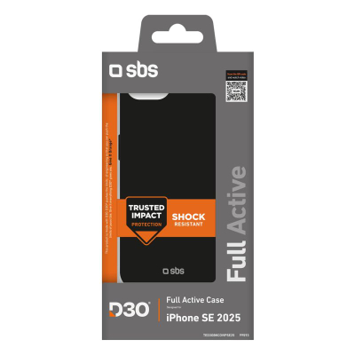 Kuti mbrojtëse telefoni SBS për Apple iPhone 16e, D3O, e përputhshme me karikim wireless, e zezë