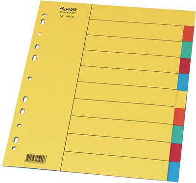 Ndarës kartoni Elba Colored Cardboard Dividers 605000, 10 fletë, A4, shumëngjyrësh
