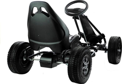 Gokart për fëmijë Black Monster, me pedale, rrota të fryra, i zi