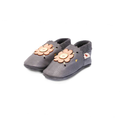 Këpucë fëmijësh Baobaby Daisy, lëkurë e butë, madhësia L, gri