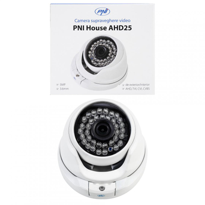 Kamerë sigurie PNI Die House AHD25, 5MP, dome, lente 3.6 mm, e bardhë