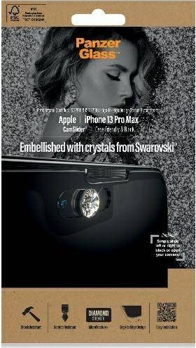 Xham mbrojtës PanzerGlass E2E Microfracture për iPhone 13 Pro Max 6.7", CamSlider antibakterial, i zi