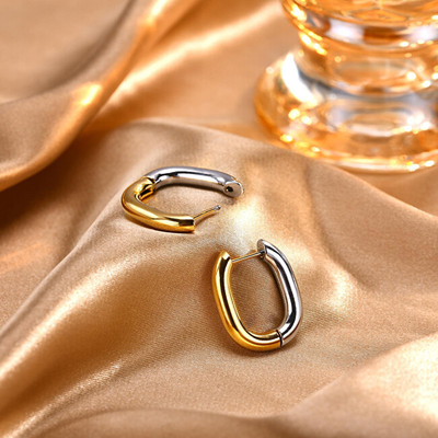 Vathë oval Troli, çelik inox, bicolor ar argjend, 2.4 x 1.9 cm