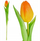 Lule artificiale Saska Garden Tulip, silikon, 31cm, portokalli