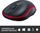 Maus Logitech M185, wireless, USB, i zi dhe i kuq