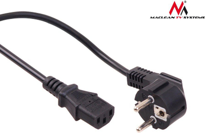 Kabllo energjie Maclean MCTV-801 3-pin 5m EU plug, e zezë