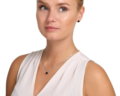 JwL Luxury Pearls Ѓердан со Вистински Црн Бисер JL0836