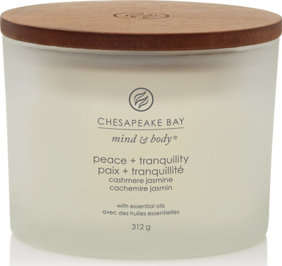 Qiri Chesapeake Bay Mind &amp; Body Peace + Tranquility, 3 fitila, 311g, i bardhë