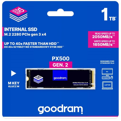 Disk SSD Goodram PX500-G2, 1TB, M.2 Gen3