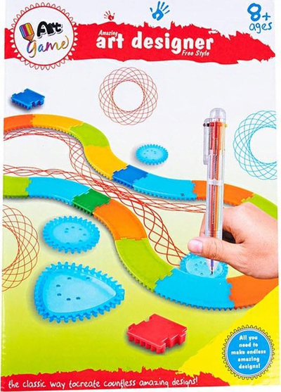 Set vizatimi Spirograph 3D, me shabllone, shumëngjyrësh