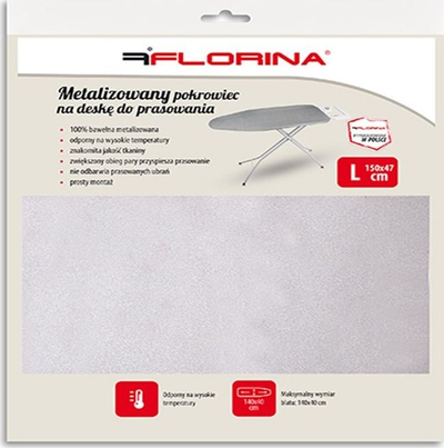 Mbulesë metalizu për dërras hekuri Florina, 150x47 cm, pambuk 100%, gri