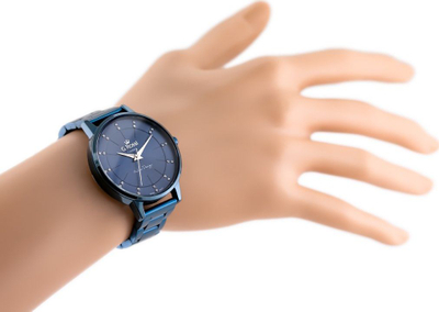 Orë dore G.Rossi Classic Fashionable, mekanizëm quartz, rrip lëkure, blu navy