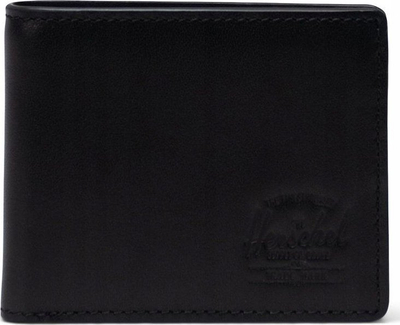 Portofol Herschel Hank Leather RFID, lëkurë natyrale, një madhësi, i zi