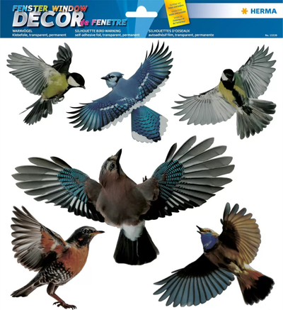 Etiketa paralajmëruese HERMA Warning Birds, 300 x 300 mm, shumëngjyrëshe