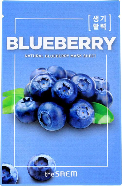 Maskë fytyre The Saem Natural Mask Sheet me boronicë, për hidratim, 1 copë