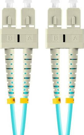 Kabllo optike Lanberg Patchcord MM SC UPC SC UPC, OM3 50/125, 2m, aqua