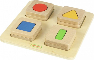 Lodër druri Masterkidz Shapes and Colors, shumëngjyrëshe