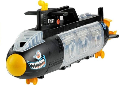 Играчка подморница во форма на ајкула Shark Submarine, сет со автомобили и хеликоптер, повеќебојна