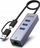 Hub USB C Unitek 4 në 1, 3 porta USB A 5 Gbps, Ethernet, gri