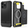 Mbështjellës për iPhone 15 Pro MaxSpigen Rugged Armor MagSafe, i zi