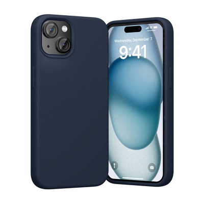 Mbrojtëse telefoni Vention Liquid Silicone për iPhone 15 Plus, MagSafe, midnight blue