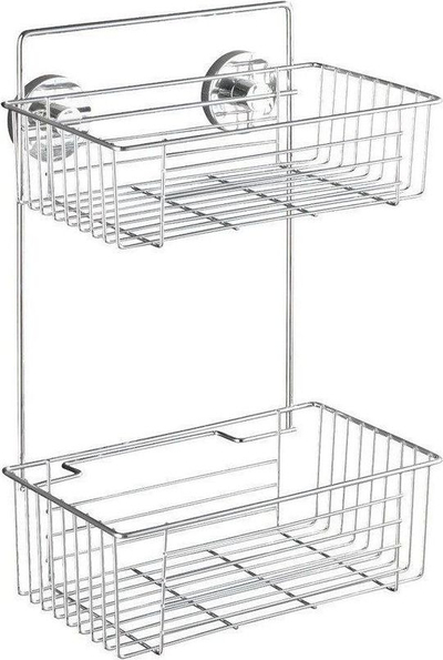 Shportë dushi Wenko Vacuum Loc, drejtkëndore, krom, argjendi