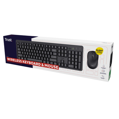 Komplet tastierë edhe maus Trust Ody II, wireless, 1600 DPI, i zi