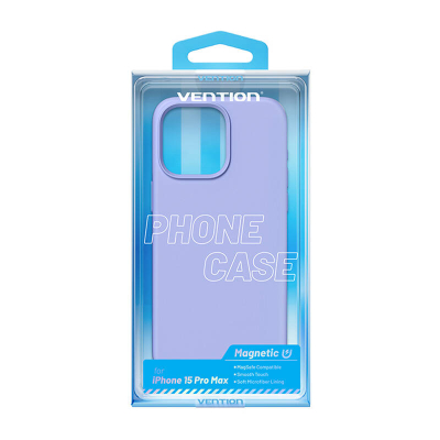 Kover telefoni Vention Liquid Silicone për iPhone 15 Pro Max, MagSafe, lilac