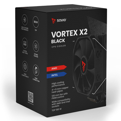 Ftohës CPU Vortex X2, ajror, 120mm, i zi