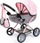 Колица за кукли Bayer 4 во 1 Cosy, за кукли до 46 cm, розово сива