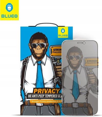 Xham mbrojtës BlueO 5D Mr. Monkey për iPhone 13 Pro Max, privacy, transparent