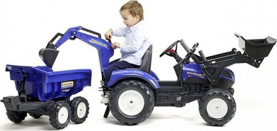 Traktor me pedale Falk New Holland, blu