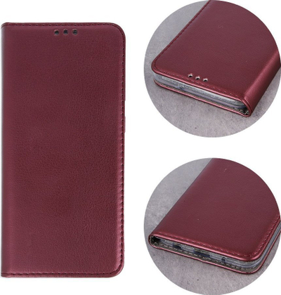 Kapak portofol Smart Magnetic për Samsung Galaxy A15 4G A15 5G, lëkurë ekologjike, burgundy