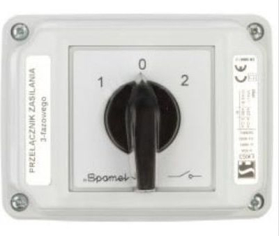 Çelës rrotullues Spamel ŁK25R-3.8380, 25A, 3-polësh, në kuti OB3