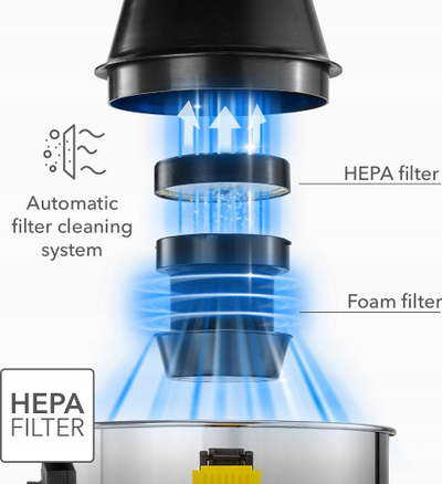 Fshesë larëse Trotec VC, 1200W, larje dhe tharje, inox e zezë