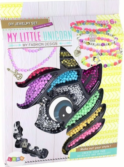 Set bizhuterish për kalamoj Leantoys My Little Unicorn, 2000 copë rruza, DIY, shumëngjyrësh
