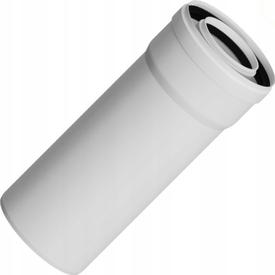 Tub ventilimi Ricom PP STRAIGHT END PIPE L500 DN60/100, 50 cm, me gasket, i bardhë